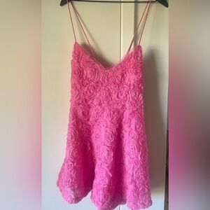 Kimchi Blue hot Pink Rose Urban Outfitters appliqué Dress